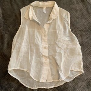 White tank button down